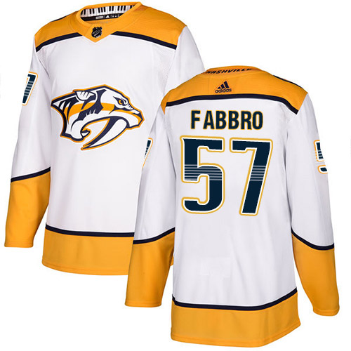 Adidas Nashville Predators 57 Dante Fabbro White Road Authentic Stitched Youth NHL Jersey